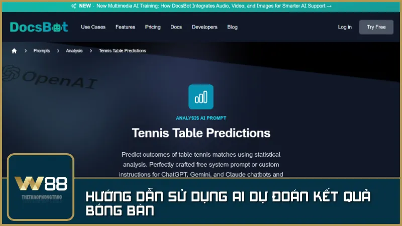Khám phá các công cụ AI hàng đầu giúp phân tích dữ liệu chính xác và nâng cao tỷ lệ thắng khi cá cược bóng bàn.