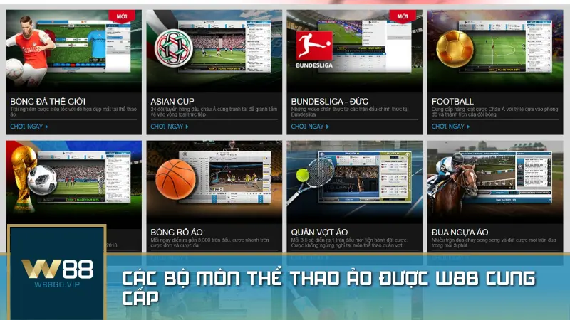 Kho thể thao ảo đa dạng tại W88 từ bóng đá đến đua xe và bóng chày